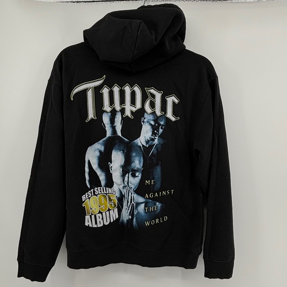 2Pac Other - 2Pac Me Against The World 1995 Album Graphic Hoodie Black Mens Small 31782119